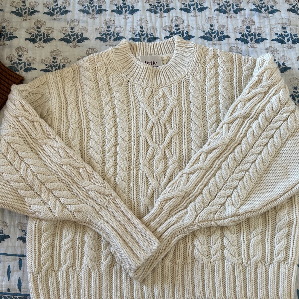 Cream crew neck sweater